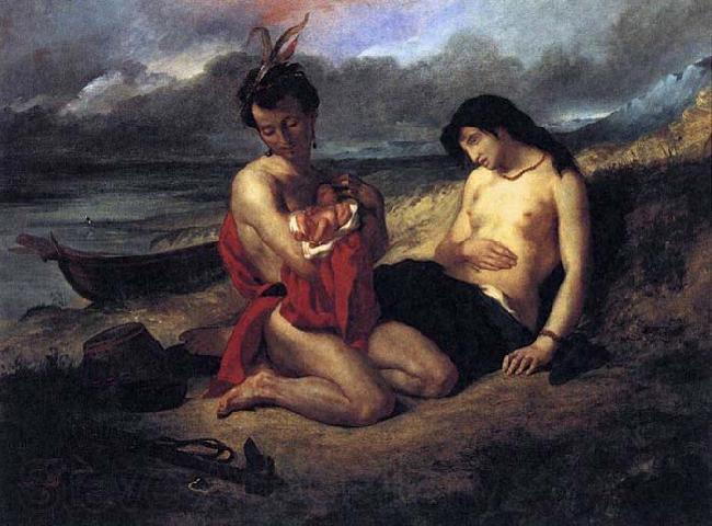 Delacroix Auguste The Natchez Norge oil painting art